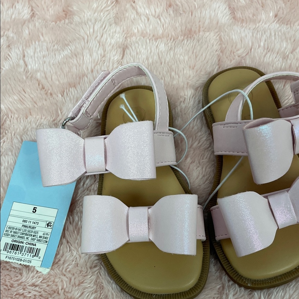 Cat & Jack Pink Bow Kids Sandals